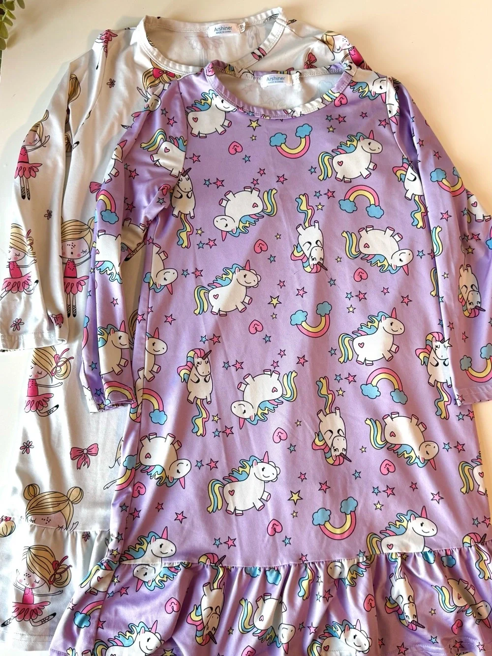 Girls Nightgown Bundle Size 6/7 Unicorn & Ballerina Sleep Dresses Set of 2 - Picture 8 of 14